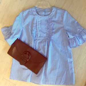 Banana republic envelop clutch brown